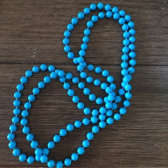 Teal plastic bead set of two necklaces - Picture 1 of 4